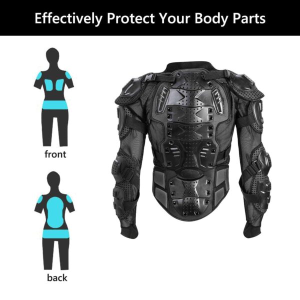 Men's Motorcycle Racing Armor Protective Jacket Black - Image 4