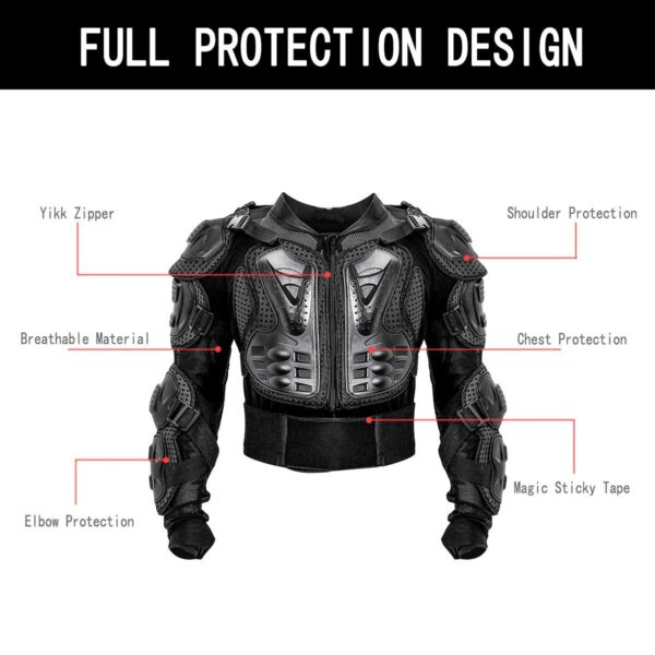 Men's Motorcycle Racing Armor Protective Jacket Black - Image 5