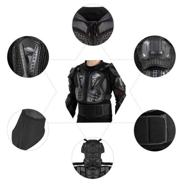 Men's Motorcycle Racing Armor Protective Jacket Black - Image 3