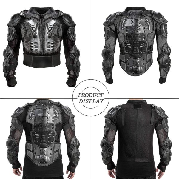 Men's Motorcycle Racing Armor Protective Jacket Black - Image 2