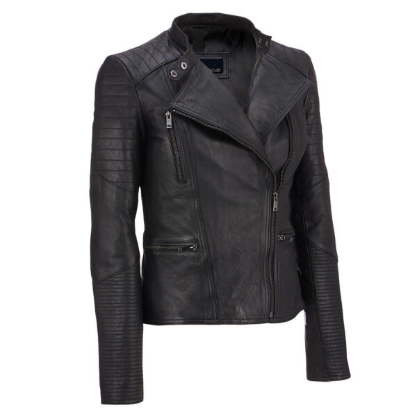 Ladies Premium Quality Biker Style Leather Fashion Jacket