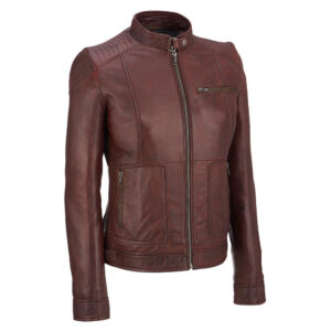 Ladies Premium Quality Brown Leather Fashion Jacket